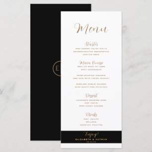 Classy Minimalist Black & Gold Wedding Menu