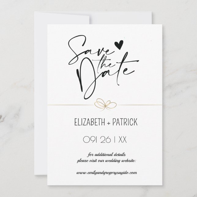 Classy minimalist ,owls in love save the date invitation (Front)