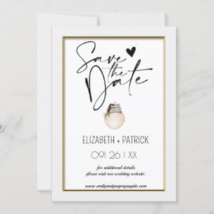 Classy minimalist ,owls in love save the date invitation