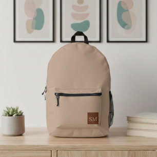 Classy Minimalist Sand Custom Backpack - Simple 