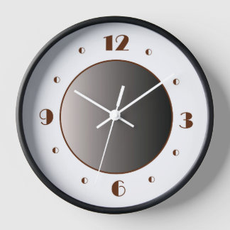 Classy Minimalist White Tan/ Broadway Numerals Clock