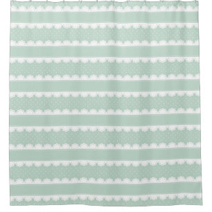 Classy Mint Green & White Lace Striped Pattern