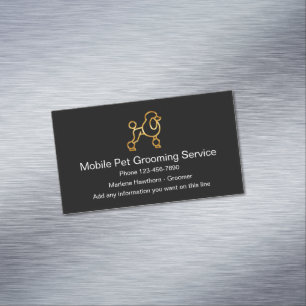 Classy Mobile Pet Grooming Elegant Design Magnetic Business Card