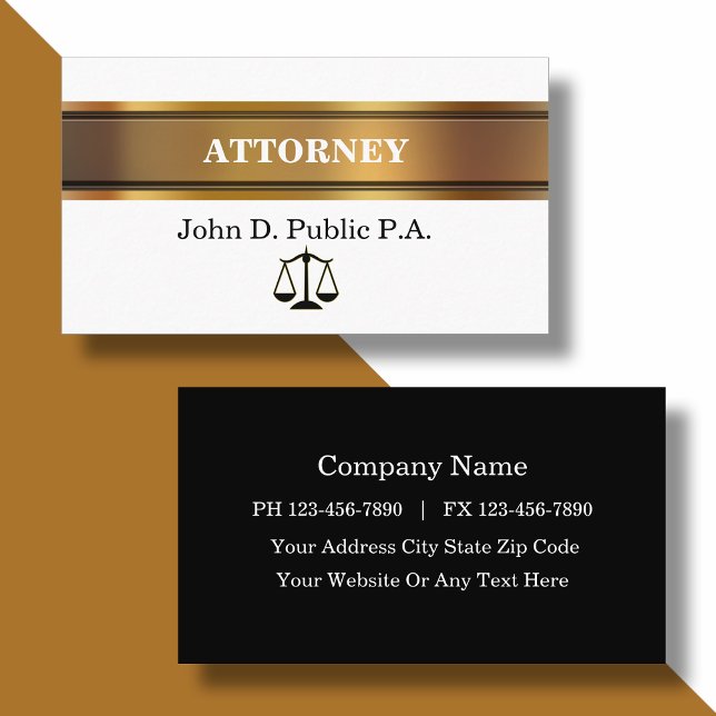 Classy Modern Attorney Business Cards (Creator Uploaded)