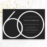 Classy Modern Black White Minimalist 60th Birthday Invitation<br><div class="desc">Classy Modern Black White Minimalist 60th Birthday Invitation. Modern minimalist birthday invitation design,  simple yet classy and elegant. Great for a black & white themed party! This is a customizable template,  if you need some help customizing it simply contact the designer by clicking on the 'Message' button below.</div>