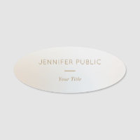 Classy Modern Custom Staff Employee Elegant Oval