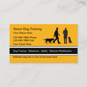 Classy Modern Dog Trainer Business Cards
