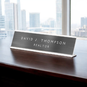 Classy Modern Executive Black Professional Desk Name Plate