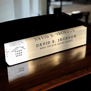 Classy Modern Executive Gold Professional  Nameplate