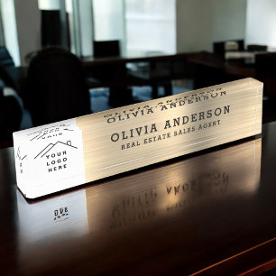 Classy Modern Executive Gold Professional  Nameplate