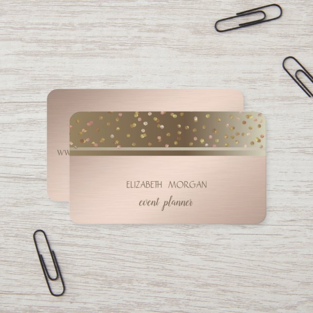 Classy Modern Geometric,Abstract ,Confetti Business Card (Front/Back In Situ)