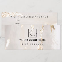 Classy Modern Gold Foil Gift Voucher/Certificate