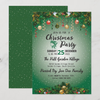 Classy Modern Holiday Elegant Christmas Invitation
