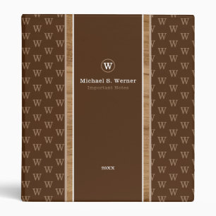 Classy Modern Monogram Important Notes Binder