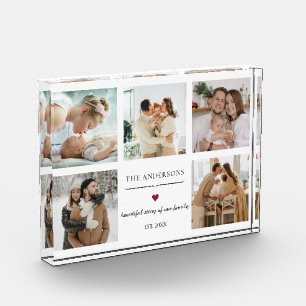 Classy Modern Personalized Family Photo Collage Block