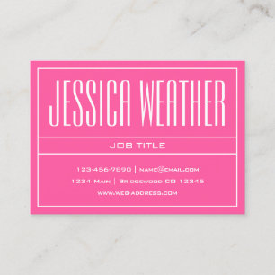 Classy Modern Professional White & Pink Business Card