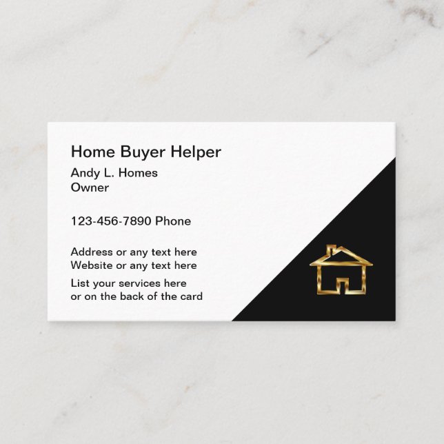 Classy Modern Real Estate Business Card (Front)
