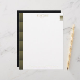 Classy Modern Simple Black Gold Professional Letterhead