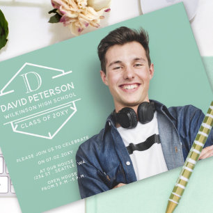 Classy Modern Stylish Elegant Photo Graduation Invitation