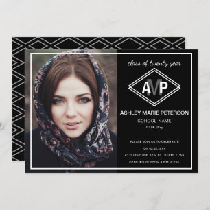 Classy Modern Stylish Elegant Photo Graduation Invitation