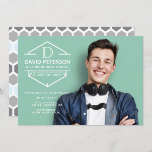 Classy Modern Stylish Elegant Photo Graduation Invitation