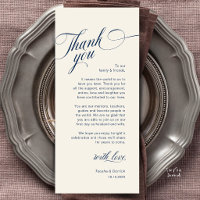 Classy Modern Wedding Place Setting Thank You Card