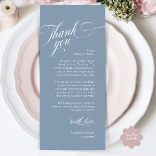 Classy Modern Wedding Place Setting Thank You Card
