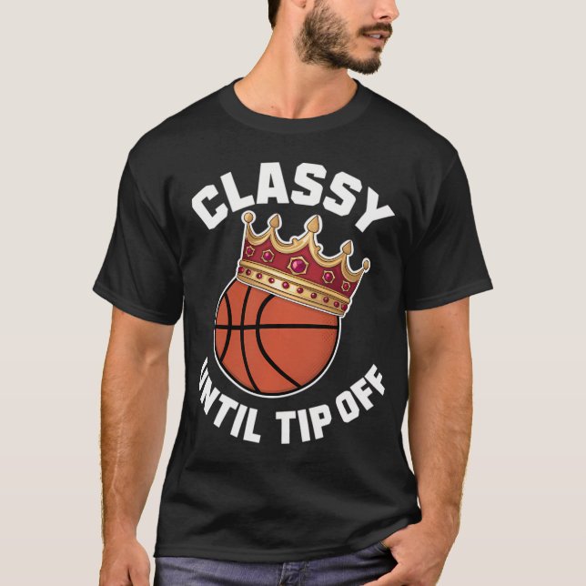 Classy Mom Basketball Season Tipoff Graphic T-Shirt (Front)