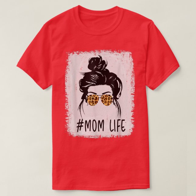 Classy Mom Life with Leopard Pattern Shades Cool M T-Shirt (Design Front)