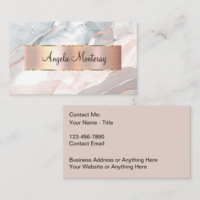 Classy Monogram Business Cards With Elegance (Front/Back)