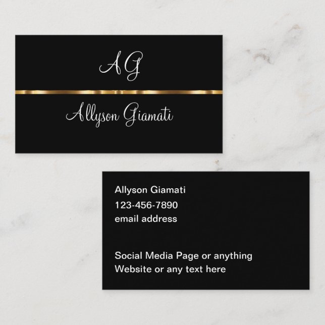 Classy Monogram Business Professional Card (Front/Back)