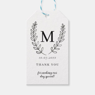 Classy Monogram Custom Gift Tags