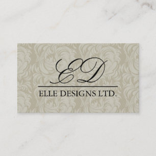Classy Monogram Damask Business Card