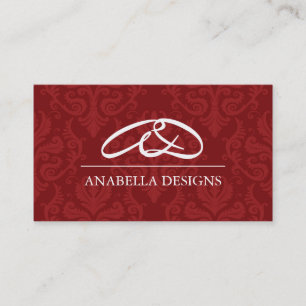 Classy Monogram Damask Business Card