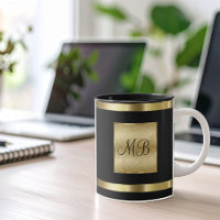 Classy Monogram Gold And Black Colour