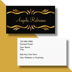 Classy Monogram Gold Tone Business Cards