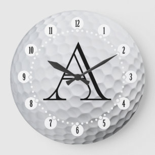 Classy Monogram   Golf Sport Gifts Large Clock