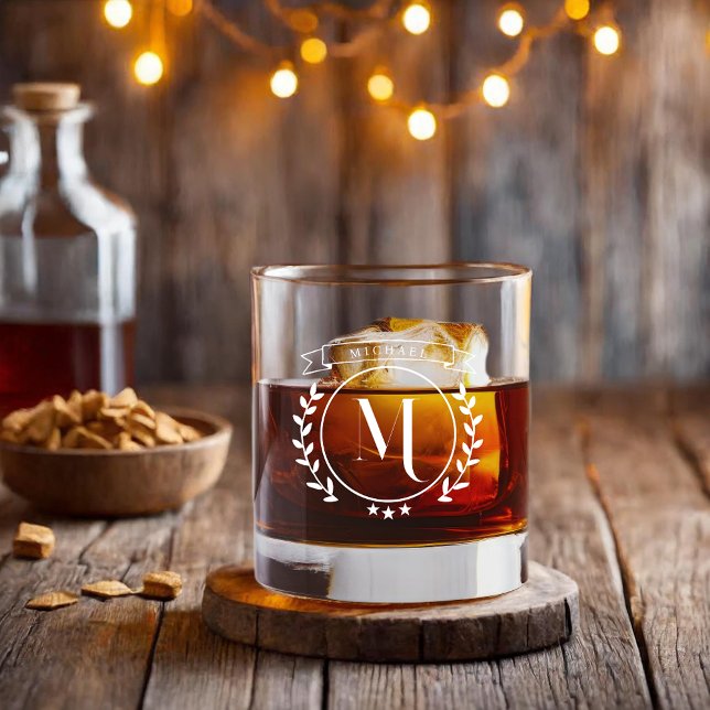Classy Monogram Initial Whiskey Glass (Creator Uploaded)