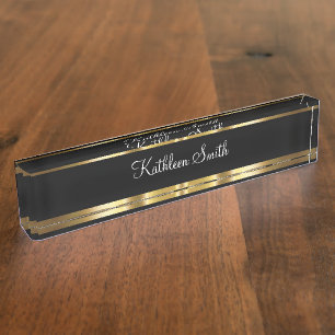 Classy Monogram Office Desk Name Plate