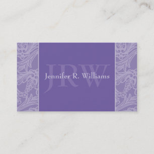 Classy Monogram Periwinkle Business Card