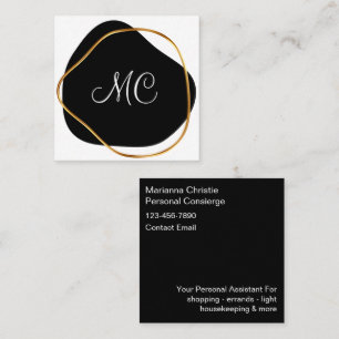 Classy Monogram Personal Concierge Appointment Card