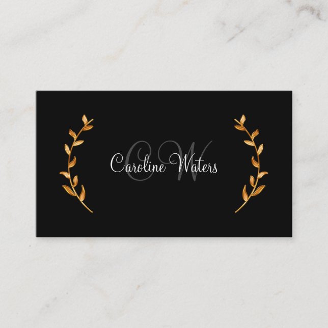 Classy Monogram Personal Concierge Business Card (Front)