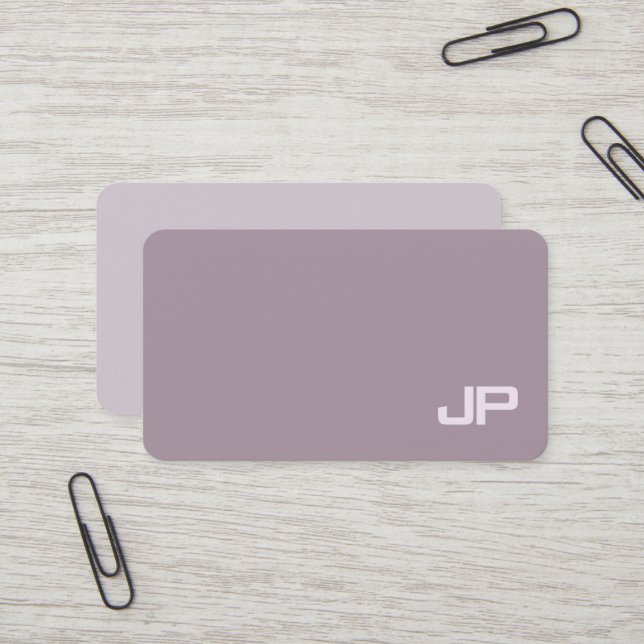 Classy Monogram Plain Luxury Beauty Salon Manager Business Card (Front/Back In Situ)