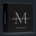 Classy Monogram | Wedding Album 3 Ring Binder<br><div class="desc">Our modern and elegant monogrammed wedding album features a contemporary minimalist design, showcasing the newlyweds last initial with beautiful calligraphy to feature their first names. Add your wedding date and a fully customizable message on the spine to make this design truly your own. Use this album to highlight your dating,...</div>
