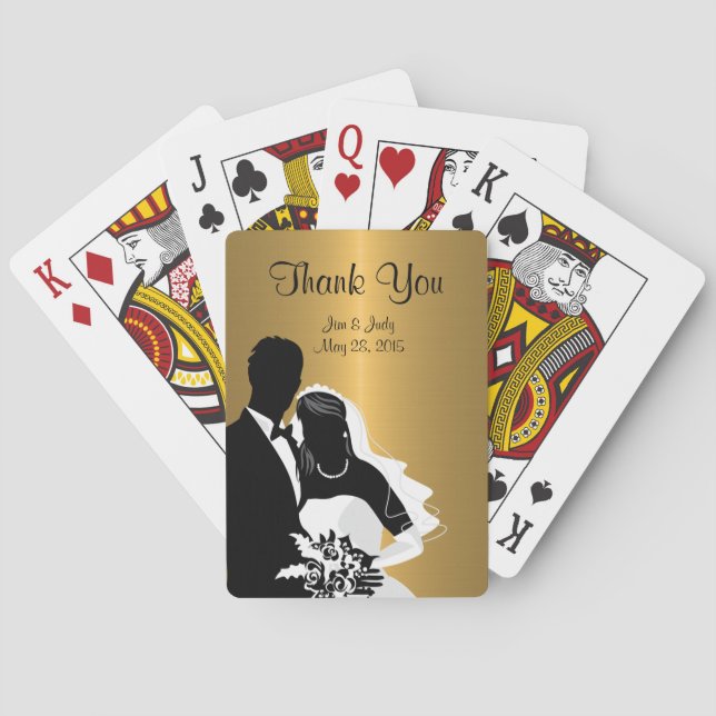 Classy Monogram Wedding Favours Playing Cards (Back)