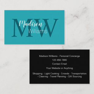 Classy Monogramme Cartes de visite assistants pers