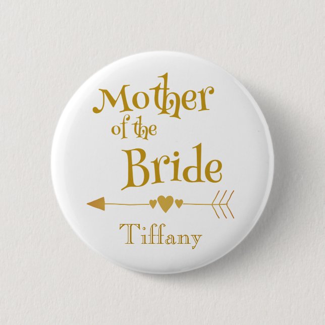 Classy Mother of the Bride 2 Inch Round Button (Front)