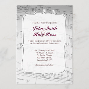 Classy Music Notes Wedding Invitation