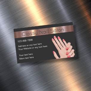 Classy Nail Beauty Salon Magnetic Business Cards
