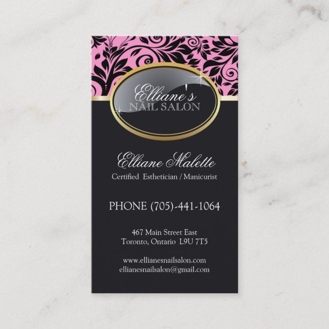 Classy Nail Salon and Aesthetics Business Cards (Front)